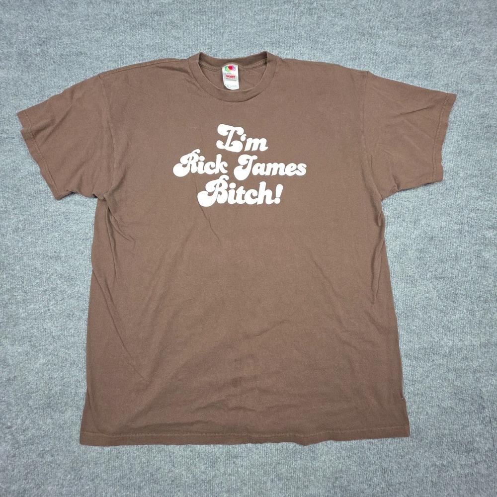 Vintage Dave Chappelle T-Shirt Men's 2XL Brown Im‎ Rick James Spellout Y2K